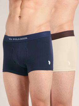 U.S. POLO ASSN. - Multi-Color Solid Plain Elastic Trunk (Pack of 2)