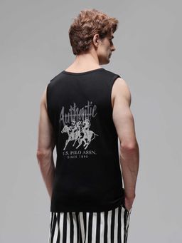 U.S. POLO ASSN. - Black Solid Plain Pull On Vest