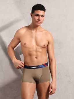 U.S. POLO ASSN. - Brown Solid Plain Elastic Trunk