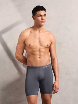 U.S. POLO ASSN. - Grey Solid Plain Elastic Trunk