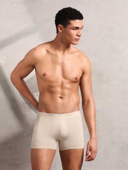 U.S. POLO ASSN. - Beige Solid Plain Elastic Trunk