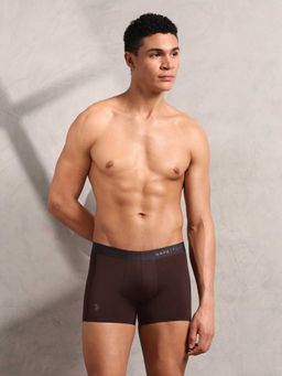U.S. POLO ASSN. - Brown Solid Plain Elastic Trunk