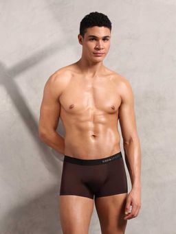 U.S. POLO ASSN. - Brown Solid Plain Elastic Trunk