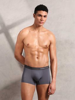 U.S. POLO ASSN. - Grey Solid Plain Elastic Trunk
