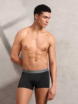 U.S. POLO ASSN. - Black Solid Plain Elastic Trunk