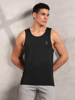 U.S. POLO ASSN. - Black Solid Plain Vest