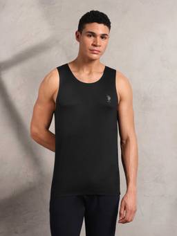 U.S. POLO ASSN. - Black Solid Plain Vest