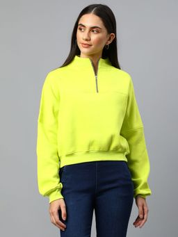 Xpose - Women Green Bomber Sweatshirt