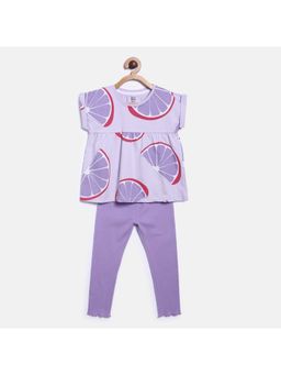 MINI KLUB - Kids Girls Purple Lounge Wear (Set of 2)
