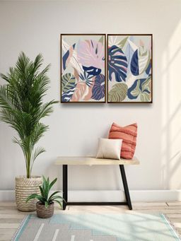 The Art House - Abstract Painting Multicolor (Set of 2) (40X30 Inches)