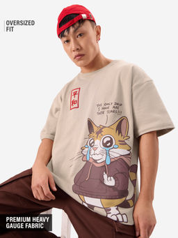The Souled Store - Tss Originals: Drippy Cat Oversized T-Shirt