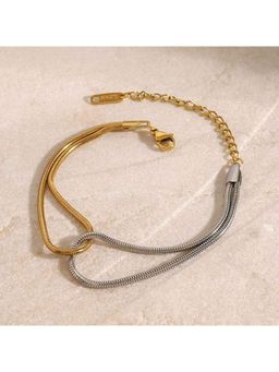 Amorenmore - Aurora Steel Dual Tone Stainless Snake Chain Bracelet