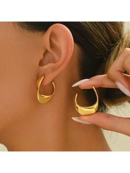 Amorenmore - Eclipse Luxe Minimal Silver Hoop Stud Earrings
