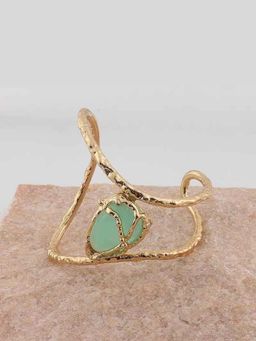 Amorenmore - Eira Sculpted Gold Tone Statement Arm Cuff