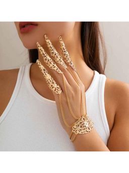 Amorenmore - Enchanted Empress Adjustable Gold Tone Elegant Hand Harness
