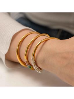Amorenmore - Aurielle Glow Prism Crystal Gold Plated Open Cuff Bracelet