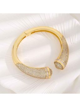 Amorenmore - Aurielle Luxe Crystal Embellished Gold Plated Cuff Bracelet