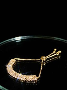 Amorenmore - Celestia Spark Linear Crystal Gold Plated Tennis Bracelet