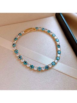 Amorenmore - Aurelia Guard Evil Eye Crystal Gold Plated Tennis Bracelet