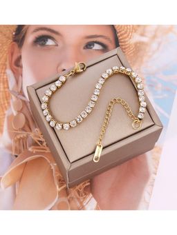 Amorenmore - Golden Luxe 18K Gold Plated Crystal Elegant Bracelet
