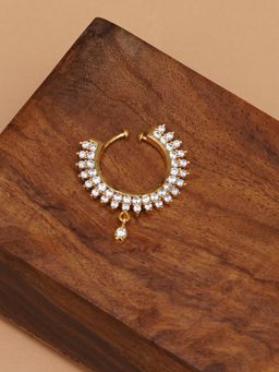 Mali Fionna - Ad Gold Plating White Stone Nose Ring For Women