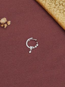 Mali Fionna - Ad Silver Plating White Stone Nose Ring For Women