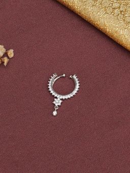Mali Fionna - Ad Silver Plating White Stone Nose Ring For Women