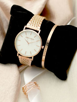 Joker and Witch - Joker & Witch White Stainless Steel Watch and Bracelet With Ring (Set of 3)