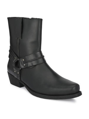 Buy Delize Solid Black Brown Chelsea Boots Online