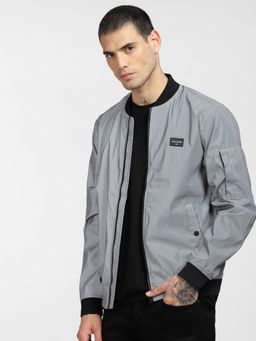 Jack & Jones - Grey Reflective Bomber Jacket