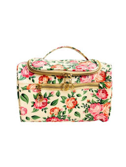 Awestuffs - Hanging Travel Toiletry Kit Rugged & Water Resistant with Mesh Pockets Floral Design
