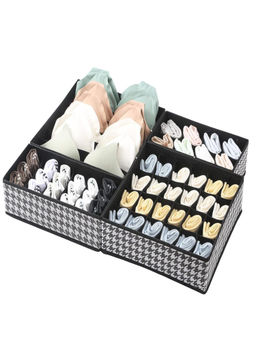 House of Quirk - Foldable Storage Box Drawer Divider Organizer - Black