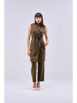 Qua - Buckled Long Waistcoat