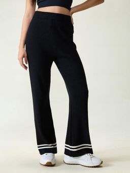 Cava Athleisure - Black Rib-Knit Trousers