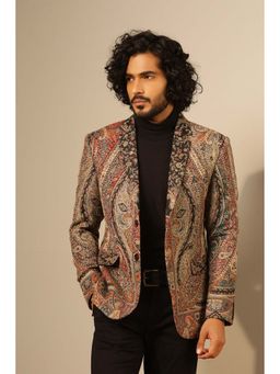 Dusala India - Multi-Colour Raj Fine Wool Silk Full Blazer