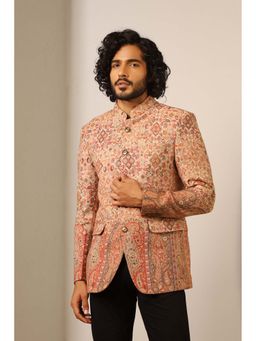 Dusala India - Beige Advait Fine Wool Silk Full Blazer
