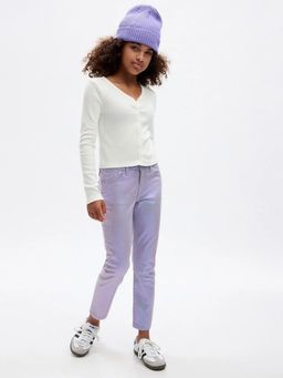 GAP - Girls Lavender Mid-Rise Slim Fit Jeans