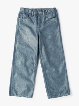GAP - Girls Metallic Blue Mid-Rise Jeans