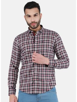 Monte Carlo - Red Mens Regular Fit Full Sleeve Collar Shirt