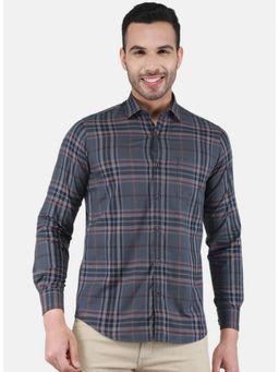 Monte Carlo - Grey Mens Regular Fit Full Sleeve Collar Shirt