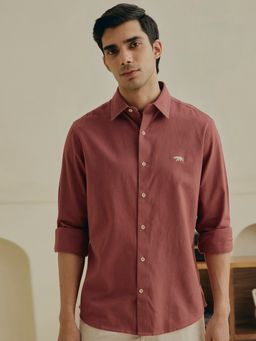 Andamen - Rust Men Cotton Solid Regular Fit Shirt