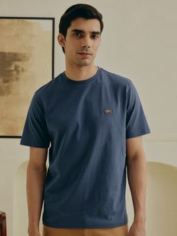 Andamen - Men Compact Cotton Crew Neck Blue T-Shirt
