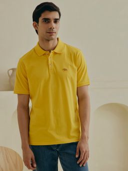 Andamen - Men Cotton Mustard Polo T-Shirt