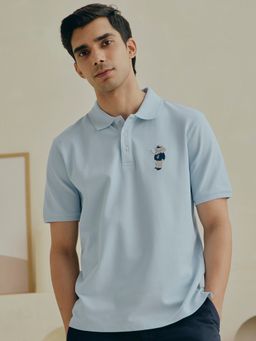 Andamen - Men Cotton Pique Blue Polo T-Shirt