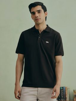 Andamen - Men Cotton Pique Black Polo T-Shirt