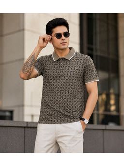 Parcel Yard - Mens Regular Half Sleeve Khaki Polo Neck T-Shirt