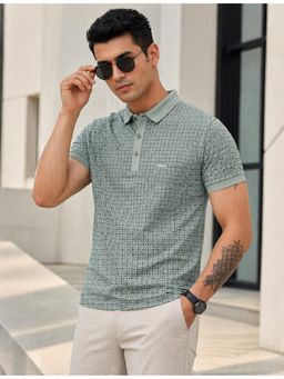 Parcel Yard - Green Mens Regular Half Sleeve Polo Neck T-Shirt