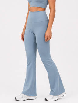 DELAN - Women Sky Blue High-Rise Flared Track Pants with Back Pocket