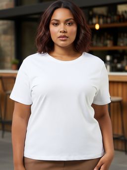 Bewakoof - Women's White Plus Size T-shirt