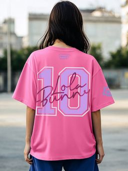 Bewakoof - Heavy Duty 1.0 Looney Tunes Women's Pink Lola Bunny Graphic Printed Oversized T-shirt